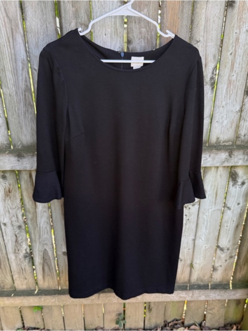 Chico’s Bell Sleeve Dress black professional minimalist (their sz 0.5) 6 S
